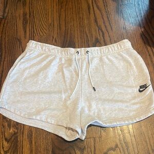 nike light grey sweat shorts size large